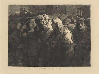 The Fugitives from Chicago, illustration from The Graphic, 1871 by American School